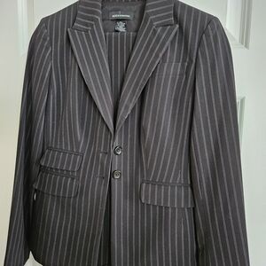 2-Piece Suit From Moda International - Black Pinstripe Blazer & Pants